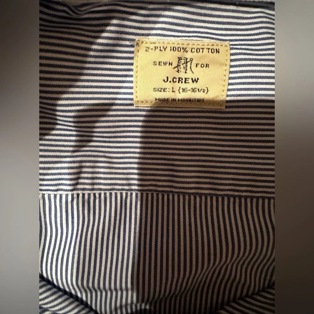J.Crew 2 Ply 100% Cotton Striped Button Down Shirt Large
